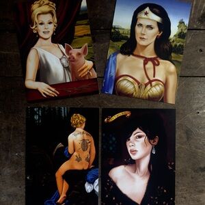 ON TENDER HOOKS ISABEL SAMARAS SET OF 4 POSTCARDS NEVER USED.